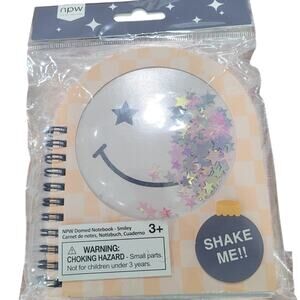 NPW Floating Stars Smile Face Mini Domed Notebook, 80 Pages – Spiral-Bound